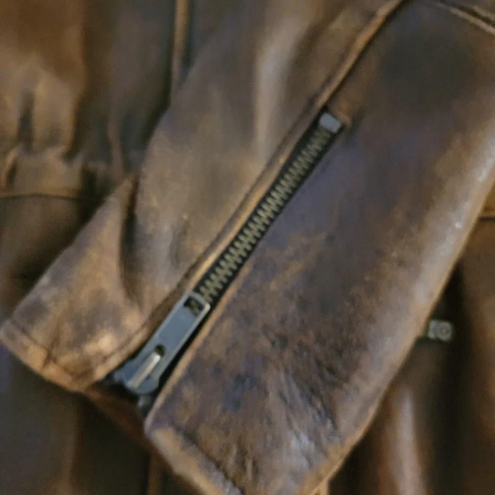 Vintage  Di Capra Brown Leather Coat Sz Medium - Picture 7 of 16